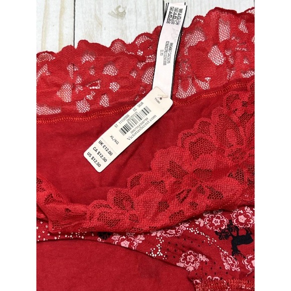 2 NEW XL FLORAL LACE Victorias Victoria’s Secret HIP-HUGGER Panties Red Black - Picture 6 of 10